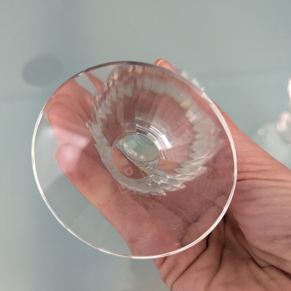 Vintage Simon Designs Lead Crystal Glass Tiered Candlestick Holders - Set of 2 - Picture 11 of 12